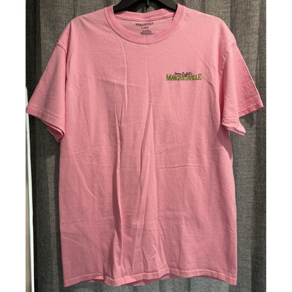 Jimmy Buffett Margaritaville Orlando T-Shirt Large Pink 100% Cotton Graphic